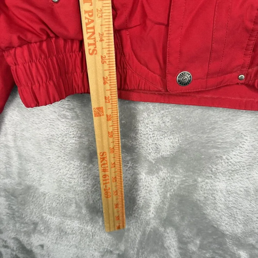 Vtg Spyder Jacket Mens Large Red Thinsulate Spiderweb Embroidered Ski Parka Hood